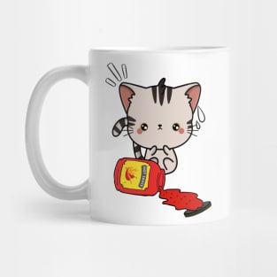 Funny Tabby Cat Spilled Hot Sauce Mug